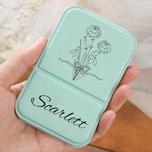 Aangepaste kleine spiegel bruidsmeisje, bruidsmeisjesvoorstel, make-upspiegel voor op reis, gepersonaliseerde opvouwbare spiegel, compacte naamspiegel, verjaardagscadeau
