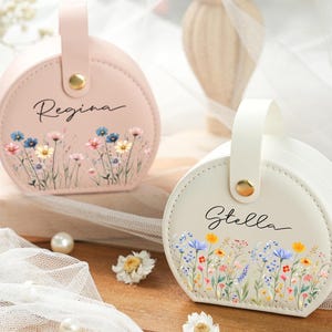 Custom Wedding Bridesmaid Gifts,Travel Flower Jewelry Box ,Personalized Jewelry Box,Jewelry Box with Name,Bridesmaid Gifts,Gift for Women