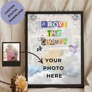 Personalized Retro Couple Art Poster: Evil Eye Cloud Collage (Digital Download)