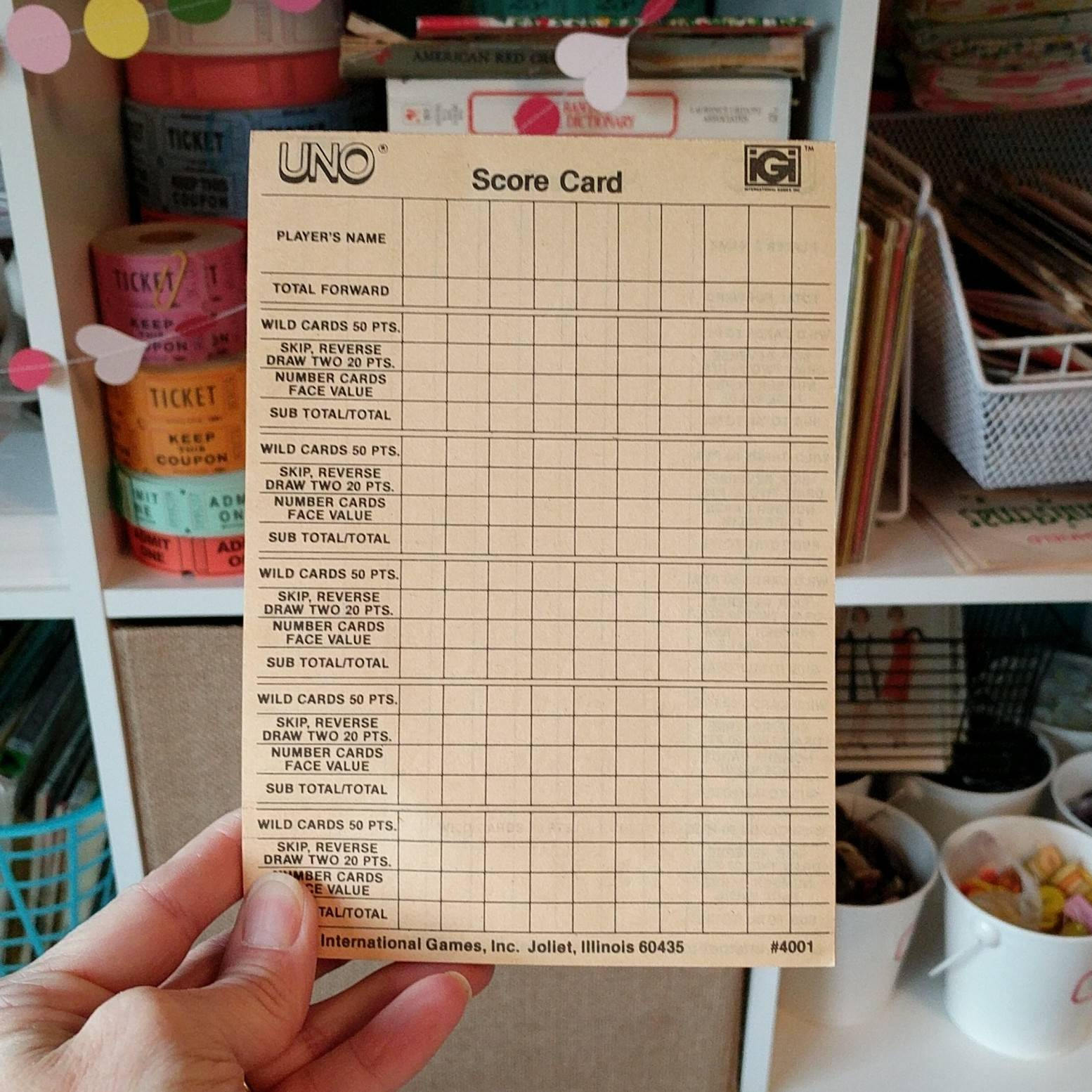 Uno Score Sheets Printable