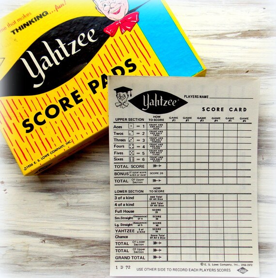 vintage yahtzee score card sheets 10 sheets daily planner etsy