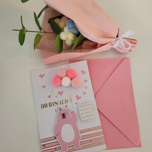 Mädchen  Kleiner Geburstag Karte Neugeborenes  Geschenkbaby Geburstagkarte  BabyErste  GeburstagKarte BabyNewborn Blumengruß BabyFirst Liebe