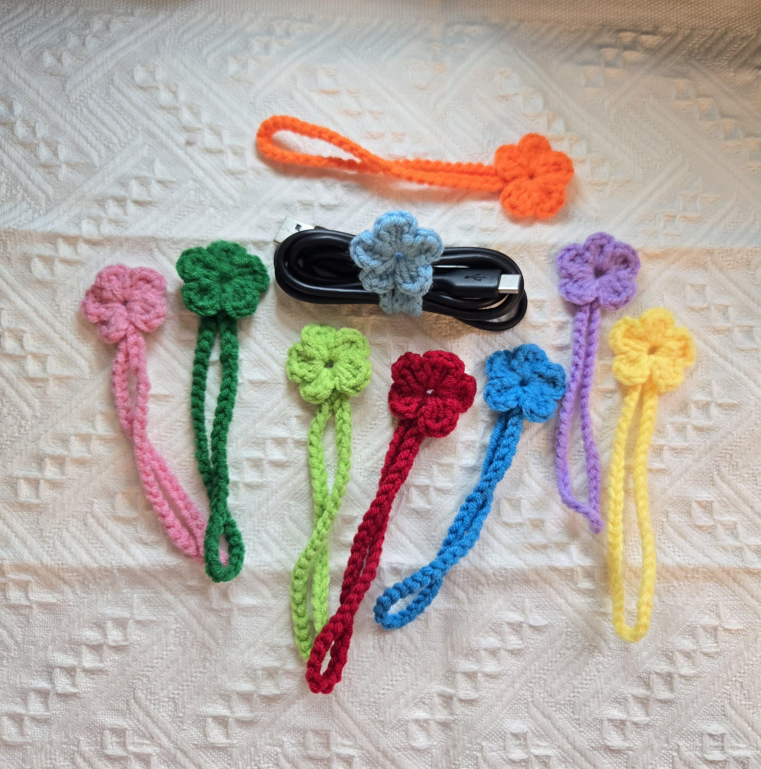 Small Crochet Flower Cord Keeper