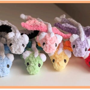 Handmade Crochet Baby Dragon Bookmark Stuffies