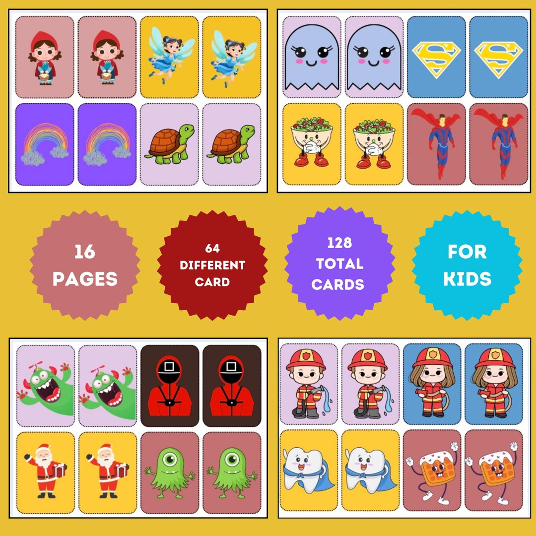 Montessori Method Memory Matching Game,memory Cards for Girls and Boys ...