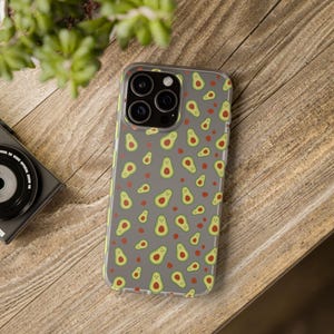 Avocado Phone Cases, Cute Mini Avocado Patterned Phone Covers, Gift for Avocado Lovers, Flexible Phone Protectors, Slim Avocado For Iphone