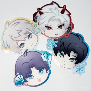 Love & Deepspace Sylus Zayne Rafayel Xavier Chibi Character Gloss Vinyl Stickers