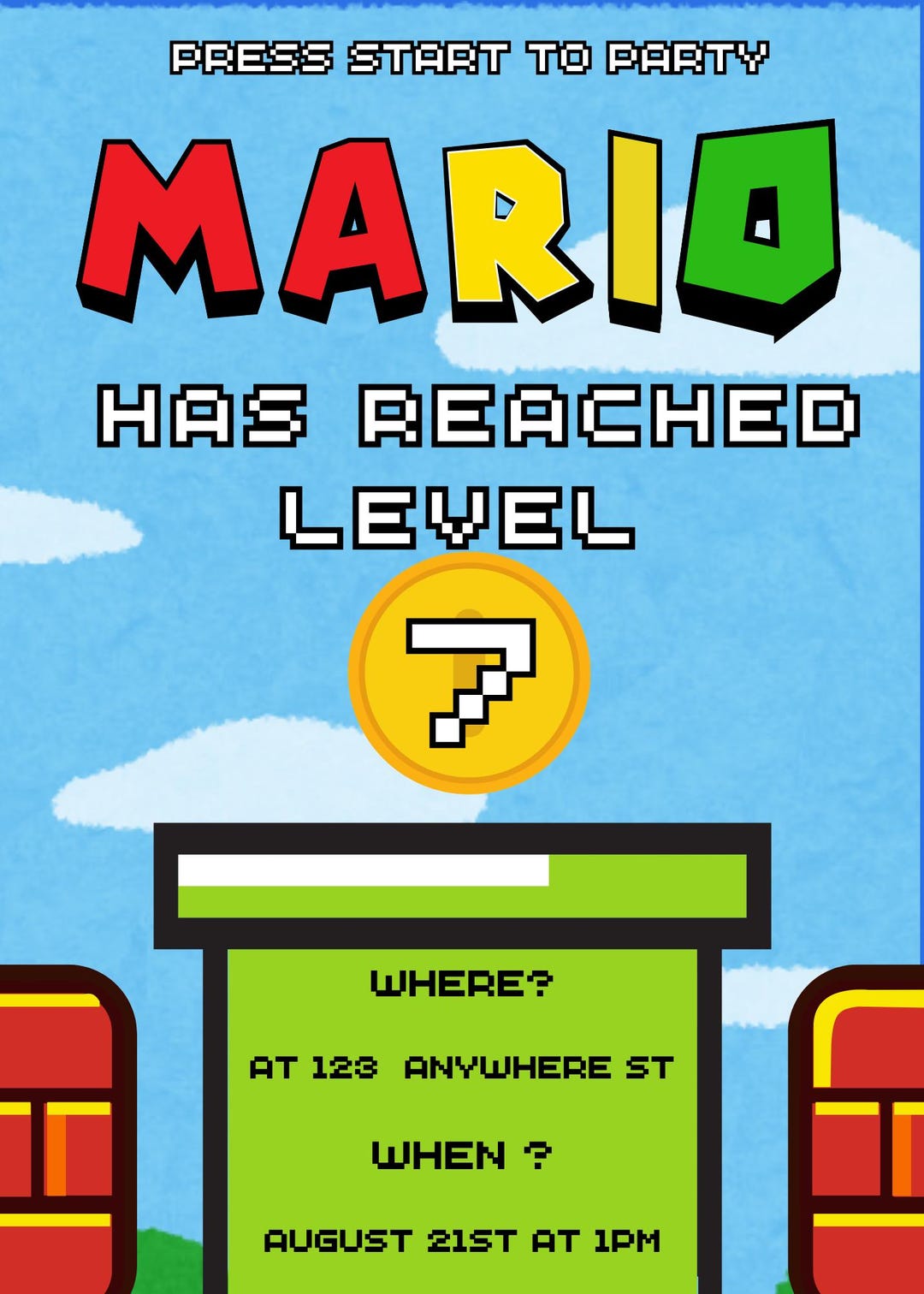 Custom made Birthday Party Invitation Theme Super Mario Etsy custom-made-birthday-party-invitation-theme-super-mario-etsy