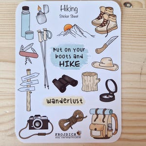 Sticker Sheet | Sticker Sheet | Sticker Set | Planner Sticker Set | Journal Stickers | Junk Journal | Scrapbooking | Hiking | Wandering