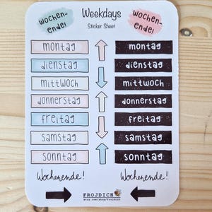 Sticker Sheet | Sticker Sheet | Sticker Set | Planner Sticker Set | Journal Stickers | Junk Journal | Scrapbooking | Weekdays