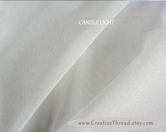 Fine English Cotton Bobbinet, Netting, Bridal Tulle, Heirloom Supplies, Costuming - Candle light - 26" x 19" - Pre-cut