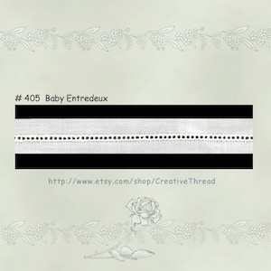 1 Yard 29 Inches - Baby Entredeux - Swiss Embroidery - Heirloom Sewing Supply - Swiss Cotton Insertion - WHITE - No. 405