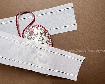 1 1/2 Yard - Wide Cotton Swiss Entredeux Insertion - 1 1/4" Wide - No. 527-S