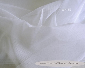 White English Cotton Bobbinet, Fine Netting, Bridal Tulle, Heirloom Supplies, Costuming - 28" x 16" - Pre-cut