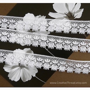 1 Yard 29" + 1 Yard - Vintage Spanish Cotton Lace Edging - 5/8" Wide - Soft White - BR-302