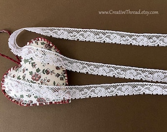 3 Yards 6" - Narrow White French Floral Cotton Lace Edging - 1/2" wide - No. 249
