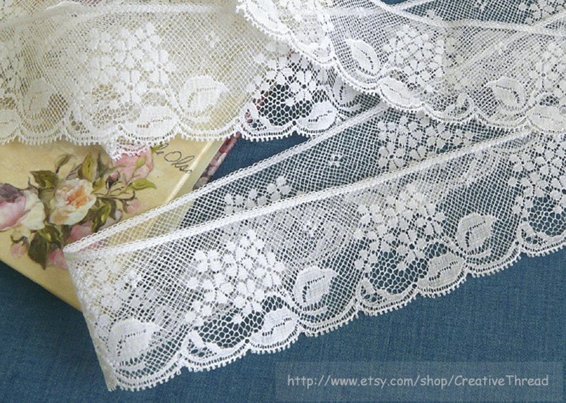 Wide French Cotton Lace for Heirloom Sewing Wide Lace Edging Etsy