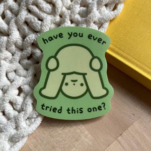 Heb je deze ooit geprobeerd vinyl gestanste sticker | Sabrina Carpenter Smiski Meme | Sticker fles laptop dagboek | Gratis verzending