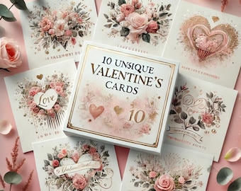 10+1 Valentine’s Day Cards | Romantic Watercolor Designs | Instant Download | High-Quality Files