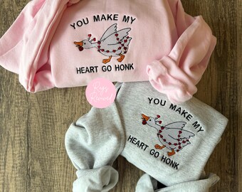 Sudadera con bordado de ganso para San Valentín, regalo de San Valentín