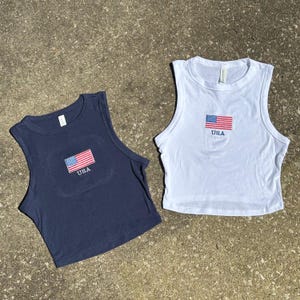 USA Broderad Crop Linne 4 juli Sommar Babytröja