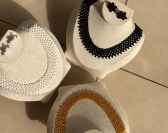 Handmade Beaded Necklace | Colombian Artisan Jewelry | Elegant Statement Necklace | Moon Vibe