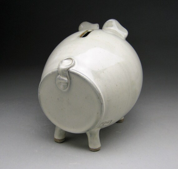 Large Ceramic Piggy Bank - White - Made to Order - Etsy