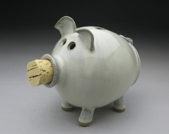 Ceramic Piggy Bank  in White - made to order