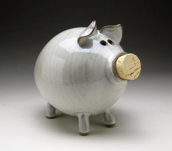 Large Ceramic Piggy Bank - White - Made to Order - Etsy