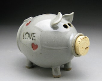 Personalized Piggy Bank  with Hearts