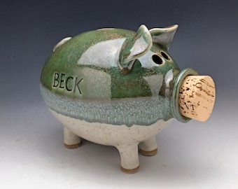 メキシコの貯金箱、手描きの陶器の貯金箱、メキシコのカラフルな貯金箱
