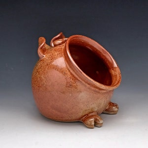 Ceramic Salt Pig - Pig Jar - Salt Cellar - Copper Shino Glaze - Made to Order