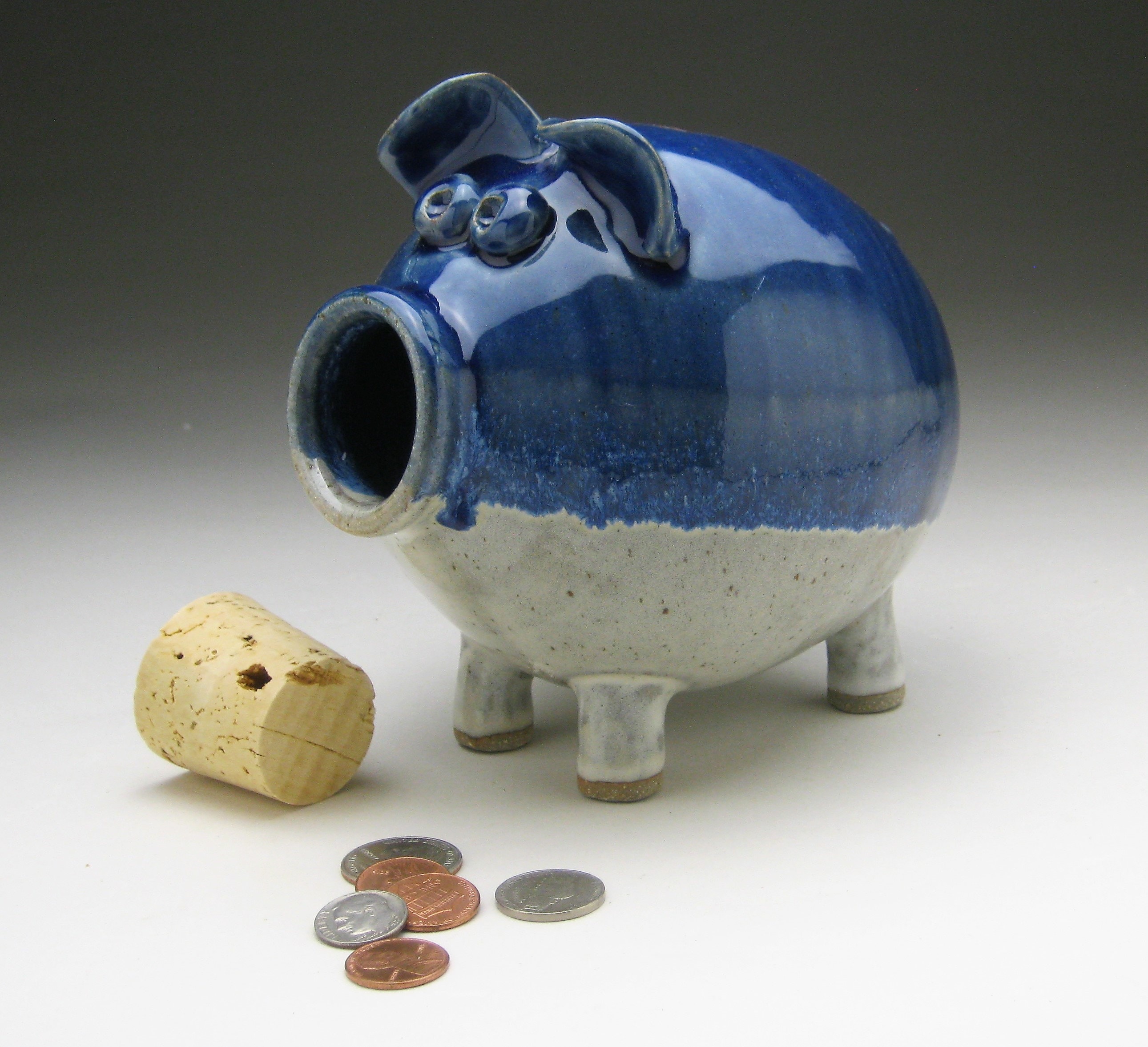 Ceramic Piggy Bank in Blue and White - Made to Order - Etsy