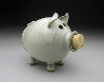 Ceramic Piggy Bank  in White - made to order