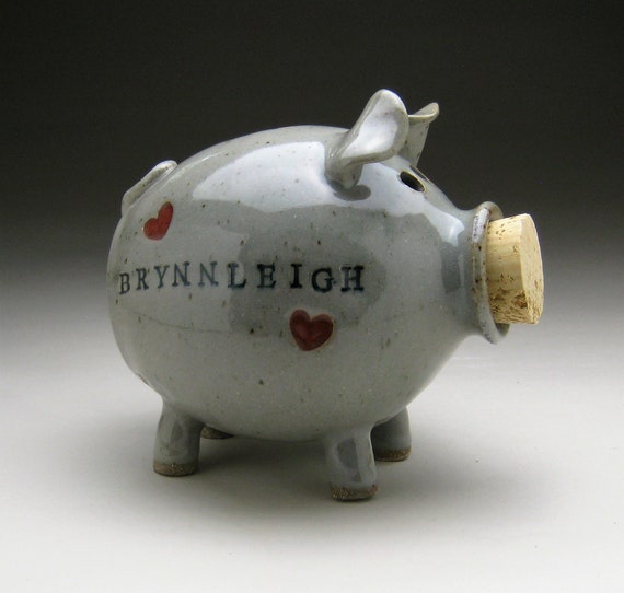 Piggy bank with hearts deals