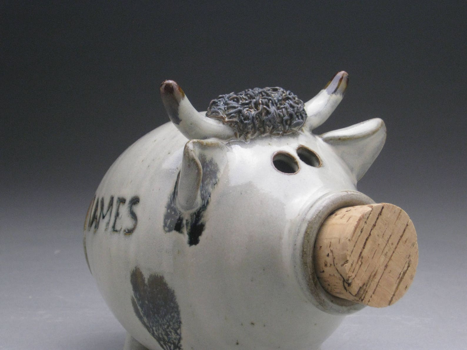 Bull Piggy Bank Personalized Etsy