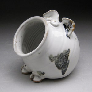 Ceramic Salt Pig - Pig Jar - Salt Cellar - White with Black Spots - Made to Order