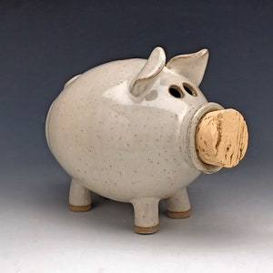 Ceramic Piggy Bank  in White - made to order