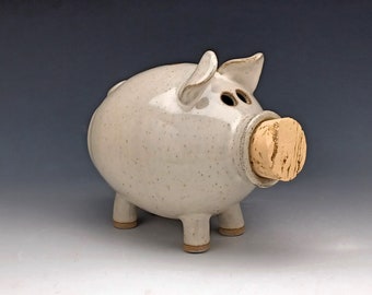 Ceramic Piggy Bank  in White - made to order