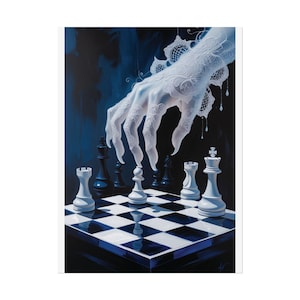 Elegant Chess Art Print, Artistic Chess Poster, Unique Home Decor, Gift for Chess Lovers, Black and White Art