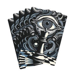 Naipes, diseño de ajedrez abstracto, baraja de cartas para juegos, noche de póquer, tema de casino, diseño intrincado, regalo para jugadores