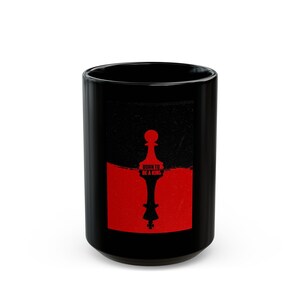 Chess Mug, Chess Lover Gift, Funny Aesthetic Coffee Cup, Black Ceramic Mug, Chess Player Present