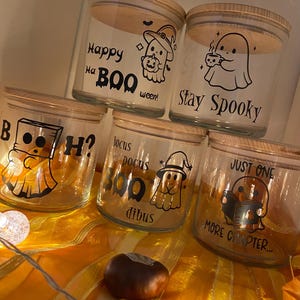 Pote de armazenamento de Halloween/pote de presente/pote de vela com tampa