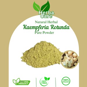 Pure Powder Of peacock ginger or Indian crocus, Temu Rapet (Kaempferia Rotunda) Fresh Organic Single Spice Natural Herbal Herbs