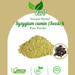 Pure Powder Of Seed&#39;s Java plum, Black plum or Indian Blackberry (Syzygium cumin (Seeds)) Fresh Organic Single Spice Natural Herbal Herbs