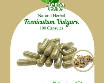100-500 kapsułek czystego kopru włoskiego (Foeniculum Vulgare) 100% organiczne, świeże, naturalne zioła pozyskiwane z dzikiej przyrody