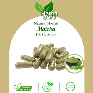 100-500 Capsules Of Pure Matcha 100% Organic WildCrafted  Fresh Natural Herbs