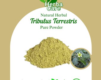 Pó puro de Tribulus (Tribulus Terrestris), fresco, orgânico, especiaria única, ervas naturais.