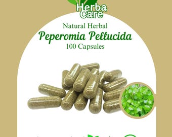 100-500 Capsules Of Pure Peperomia pellucida (Pepper Elder)  Suruhan 100% Organic WildCrafted  Fresh Natural Herbs