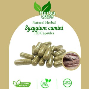 100-500 Capsules Of Pure Syzygium Cumini Black Plum Bark Wood 100% Organic WildCrafted  Fresh Natural Herbs